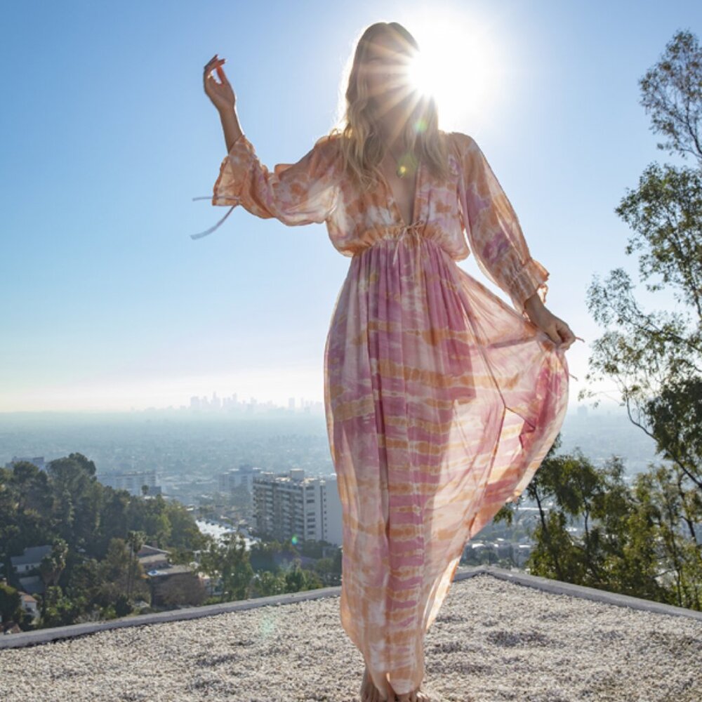 Young Fabulous & Broke Meadow Tie Dye Maxi Dress - Picture 2 of 13